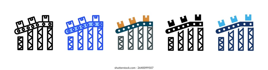 Conveyor Belt Icon Collection With Multiple Styles