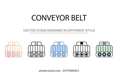 Conveyor Belt icon design with white background stock illustration