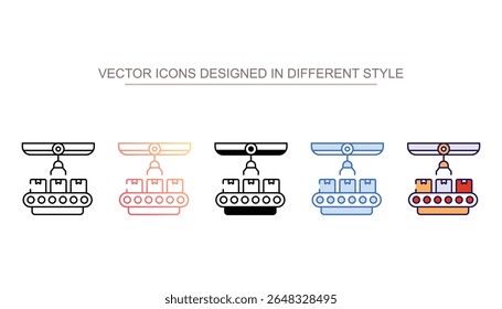 Conveyor Belt icon design with white background stock illustration