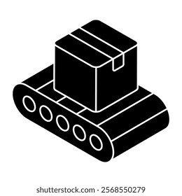 Conveyor belt icon, editable vector