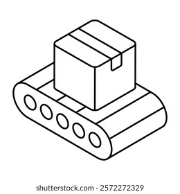 Conveyor belt icon, editable vector