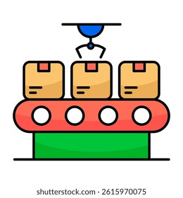 Conveyor belt icon, editable vector