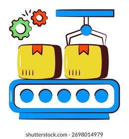 Ícone da correia transportadora, vetor editável