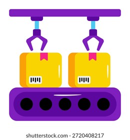 Icono de la correa transportadora, Vector editable