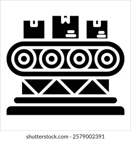 Conveyor Belt Icon Element For Design