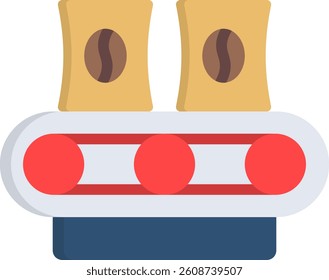 Conveyor Belt Icon Flat Vector Illustration
