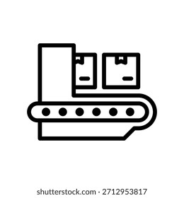 Ícone da correia transportadora, gráficos de vetor de linha