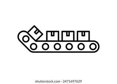 Conveyor belt icon. icon related to supply chain. suitable for web site, app, user interfaces, printable etc. line icon style. simple vector design editable