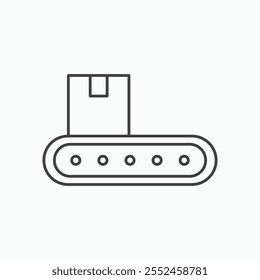 Conveyor belt icon set in blackthin line style.