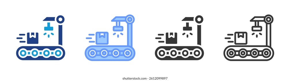 Conveyor Belt icon set multiple style collection