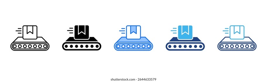 Conveyor Belt icon set multiple style collection
