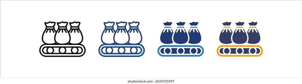 Conveyor Belt Icon Set Multiple Style Collection