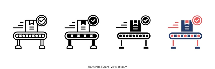 Conveyor Belt icon sheet multiple style collection