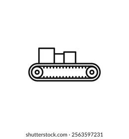 Conveyor belt icon Simple thin line flat symbol