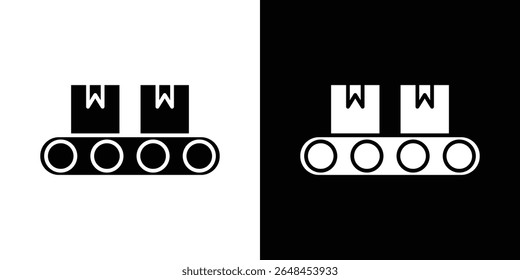 Conveyor belt icon symbol collection. Flat vector stock illustration.