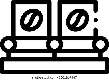 conveyor belt icon. Thin Linear Style Design Isolated On White Background
