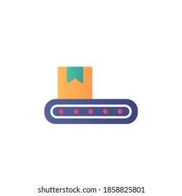 diseño plano vectorial de icono de cinta transportadora. icono de color. aislado en fondo blanco