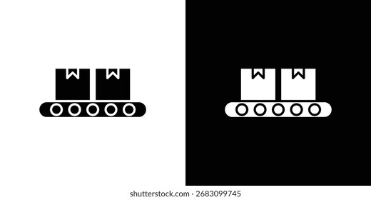 Diseños gráficos de Vector de icono de cinta transportadora. Adecuado para su uso en App de Web,