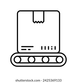 conveyor belt icon vector strock illustration