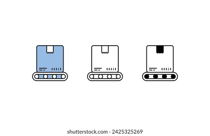 Förderband-Symbole Vektor-Strich-Illustration