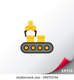 Conveyor belt with industrial robot