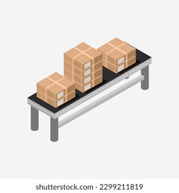 Conveyor belt isometric on a background