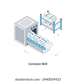 Conveyor Belt isometric stock illustration. Eps 10 File stock illustration.