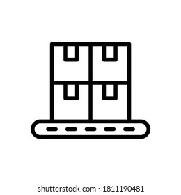 correa transportadora, ilustración del vector de icono logístico