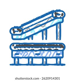 conveyor belt manufacturing engineer doodle icon sketch vector. conveyor belt manufacturing engineer sign. isolated symbol illustration