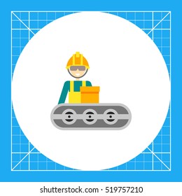 Conveyor belt operator at work