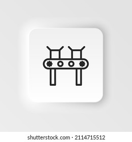 Cinturón de transporte, icono del paquete - Icono vectorial de estilo neumórfico vectorial sobre fondo blanco