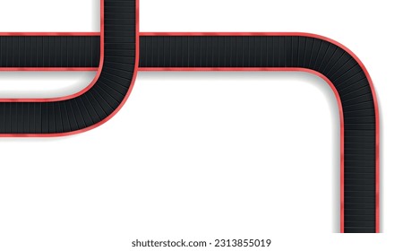 Conveyor belt realistic composition with automatic manufacture line vector illustration