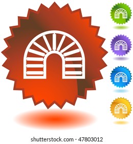 Conveyor belt rollers icon isolated on a white background.