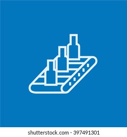 Conveyor belt system line icon.