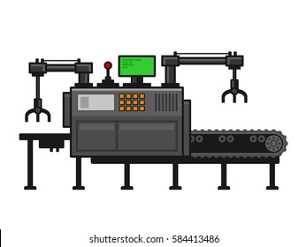 Sistema de la correa de transmisión con manipuladores. Vector