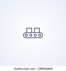 Conveyor belt, vector best gray line icon on white background, EPS 10