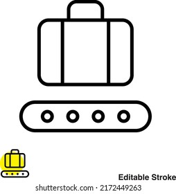 Conveyor Belt Vector Line Icon