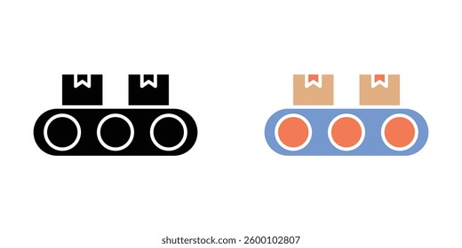 Conveyor belt web vector icons
