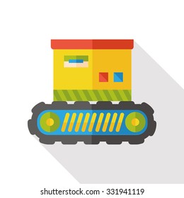 conveyor box flat icon
