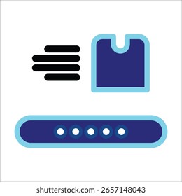 Ícones Coloridos do Transportador. Ilustração de vetor colorido simples