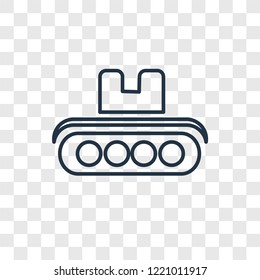 Conveyor concept vector linear icon isolated on transparent background, Conveyor concept transparency concept in outline style
