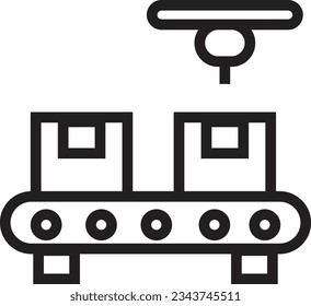 Conveyor Factory Line Outline Icon