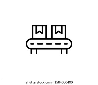 Conveyor flat icon. Single high quality outline symbol for web design or mobile app.  Conveyor thin line signs for design logo, visit card, etc. Outline pictogram EPS10