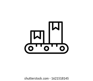 Conveyor flat icon. Single high quality outline symbol for web design or mobile app.  Conveyor thin line signs for design logo, visit card, etc. Outline pictogram EPS10