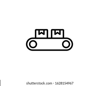 Conveyor flat icon. Single high quality outline symbol for web design or mobile app.  Conveyor thin line signs for design logo, visit card, etc. Outline pictogram EPS10