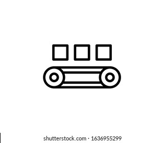 Conveyor flat icon. Single high quality outline symbol for web design or mobile app.  Conveyor thin line signs for design logo, visit card, etc. Outline pictogram EPS10