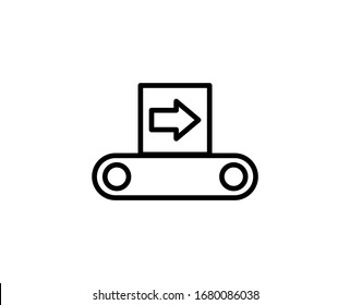Conveyor flat icon. Single high quality outline symbol for web design or mobile app.  Conveyor thin line signs for design logo, visit card, etc. Outline pictogram EPS10