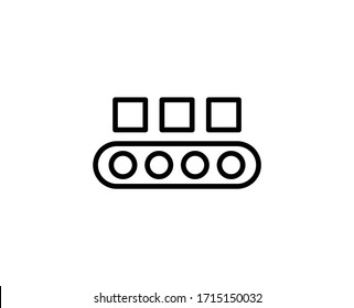 Conveyor flat icon. Single high quality outline symbol for web design or mobile app.  Conveyor thin line signs for design logo, visit card, etc. Outline pictogram EPS10