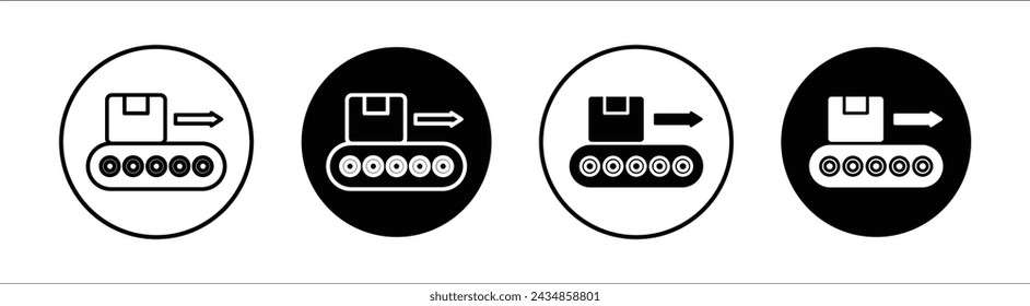 Conveyor flat line icon set. Conveyor Thin line illustration vector