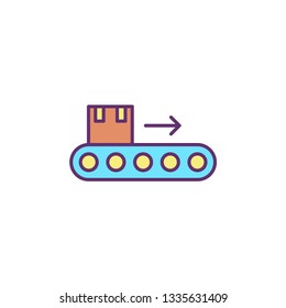 Conveyor flat vector icon sign symbol